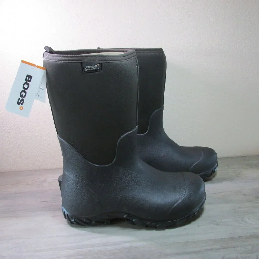 Bogs Men's Kiesau Waterproof Insulated Rain Mud Garden Boots Dark Brown